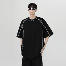 美式高街解构拼接短袖T恤男夏季潮牌宽松上衣半袖T802-p38，男装T恤，电商C307