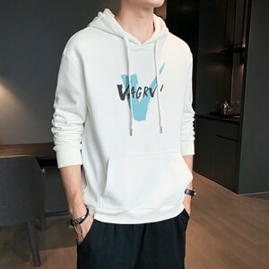 春秋季男士连帽印花卫衣潮流宽松套头衫运动上衣服DF167T