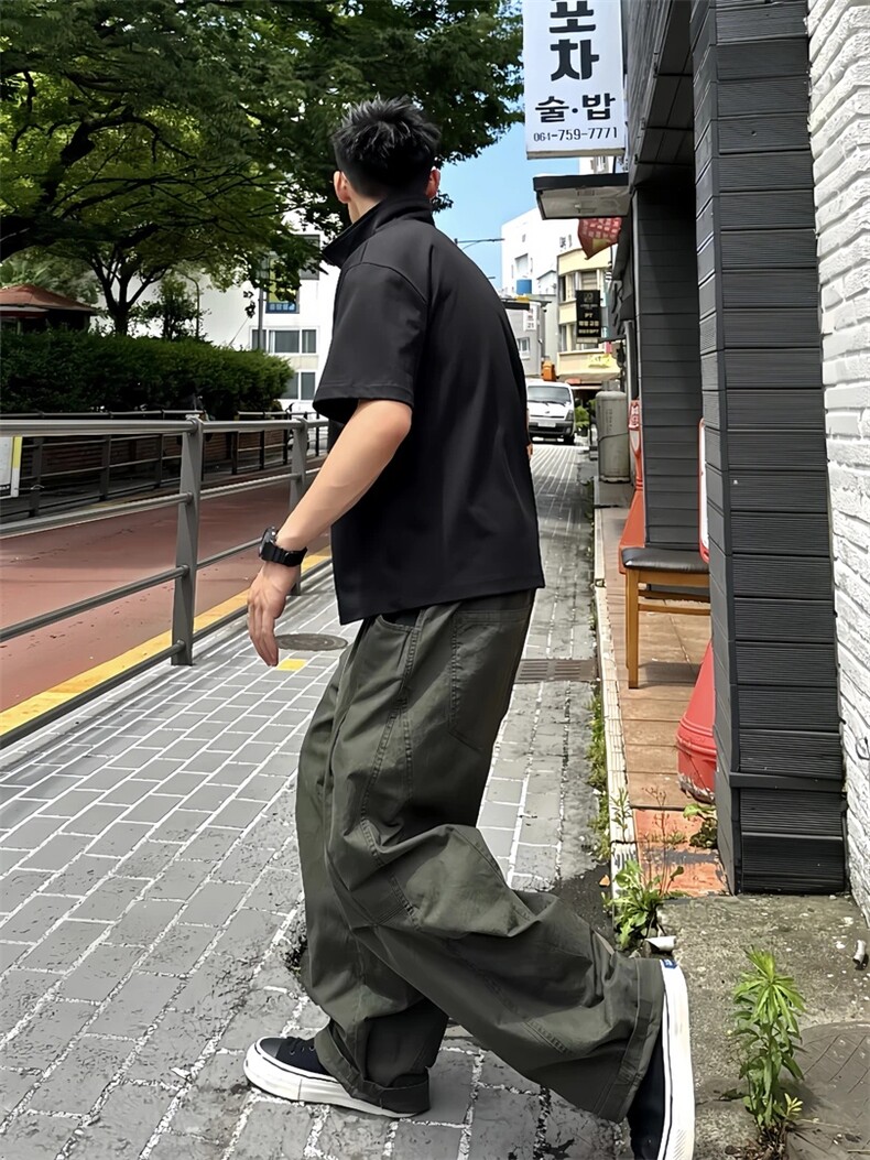 网图慎用夏季宽松美式工装裤新款百搭弯刀休闲裤310A-6131-P35,男装工装外套,四季星座310A