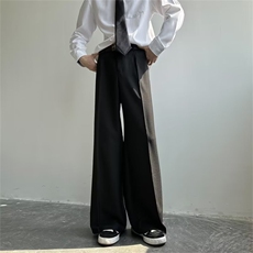 春夏季微喇叭型西裤男宽松坠垂感潮牌韩版长裤X0021-P38，男装休闲裤，星座308B-1