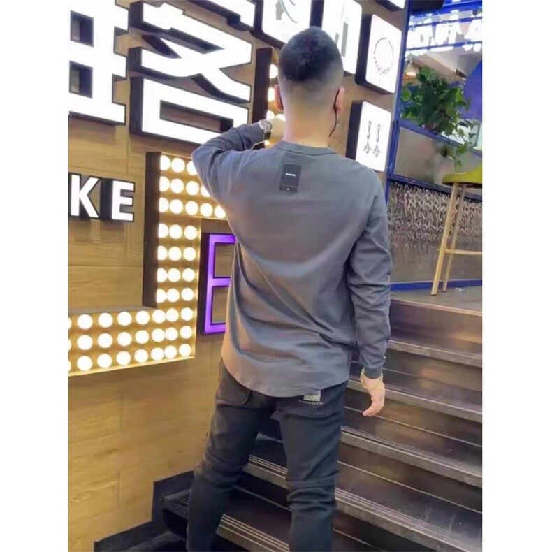 文艺流行简约ins日系潮流新款燕尾长袖T慵懒百搭时尚气质原宿,男装衬衫,星座506A