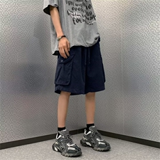 日系潮男纯色青春休闲裤夏季原宿五分裤潮流时尚哈伦裤K6556-P35，男装休闲裤，星座512-4