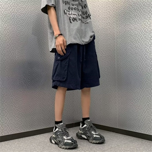 日系潮男纯色青春休闲裤夏季原宿五分裤潮流时尚哈伦裤 K6556-P35图片