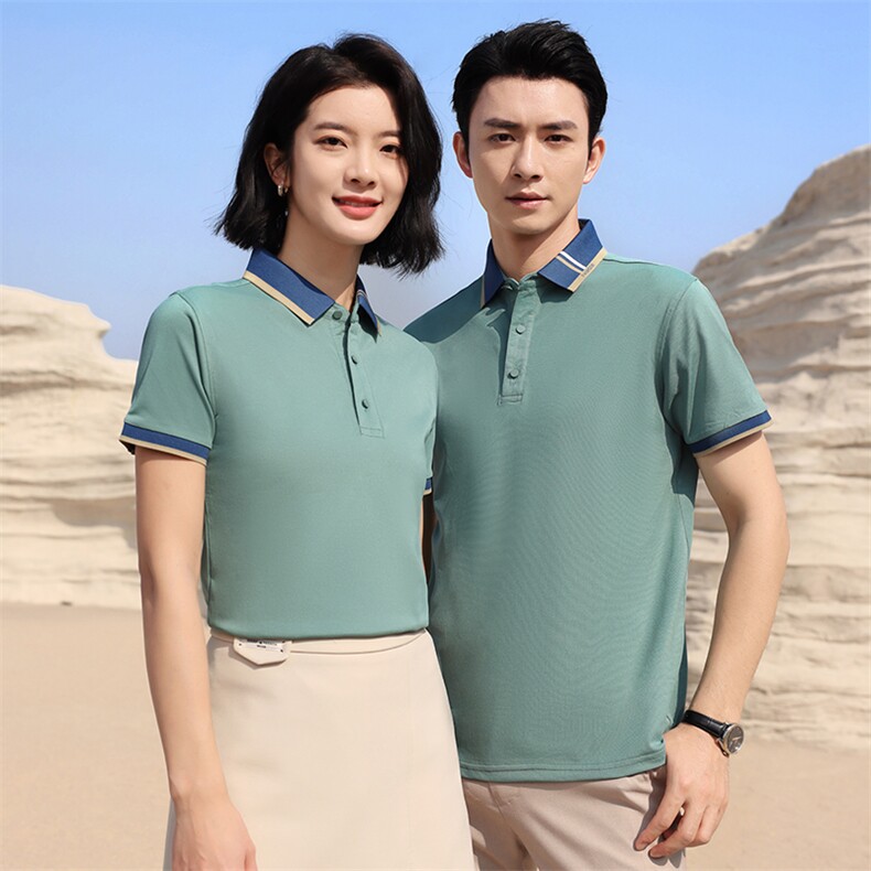 夏季冰丝团服工作服LOGO定制男女同款拼色POLO衫广告衫LS664p35,男装Polo衫,星座1602B（原101B-1）