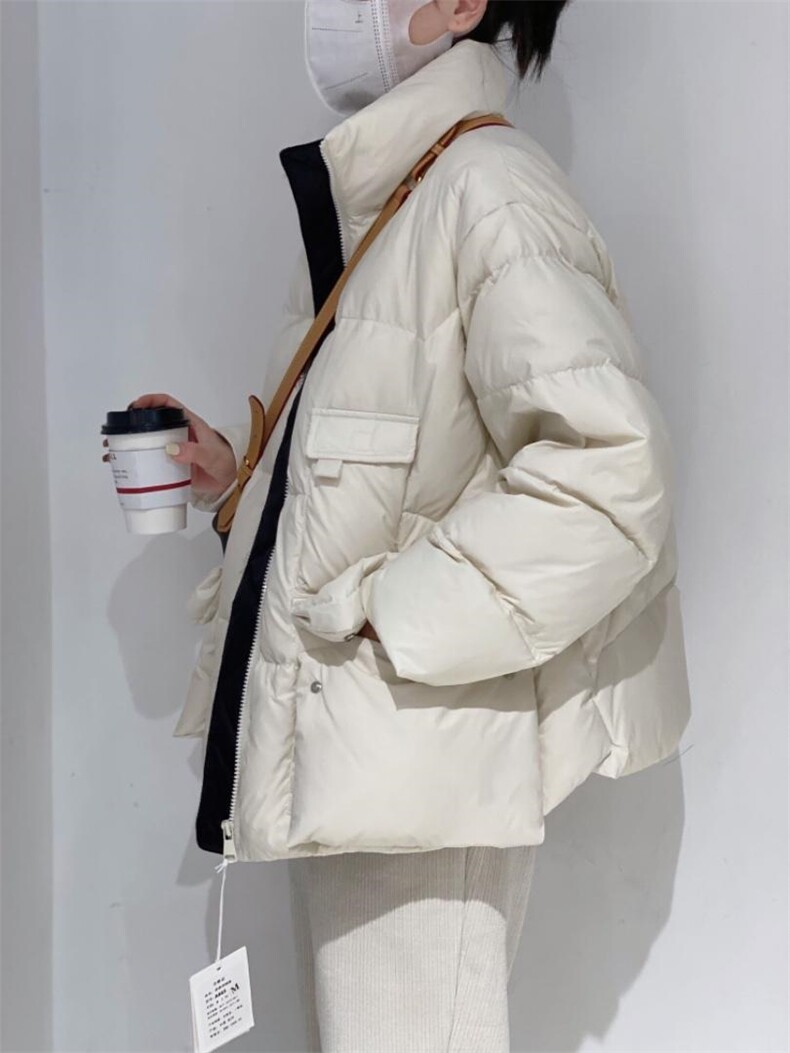 拼色羽绒服，女装羽绒服，驿谷