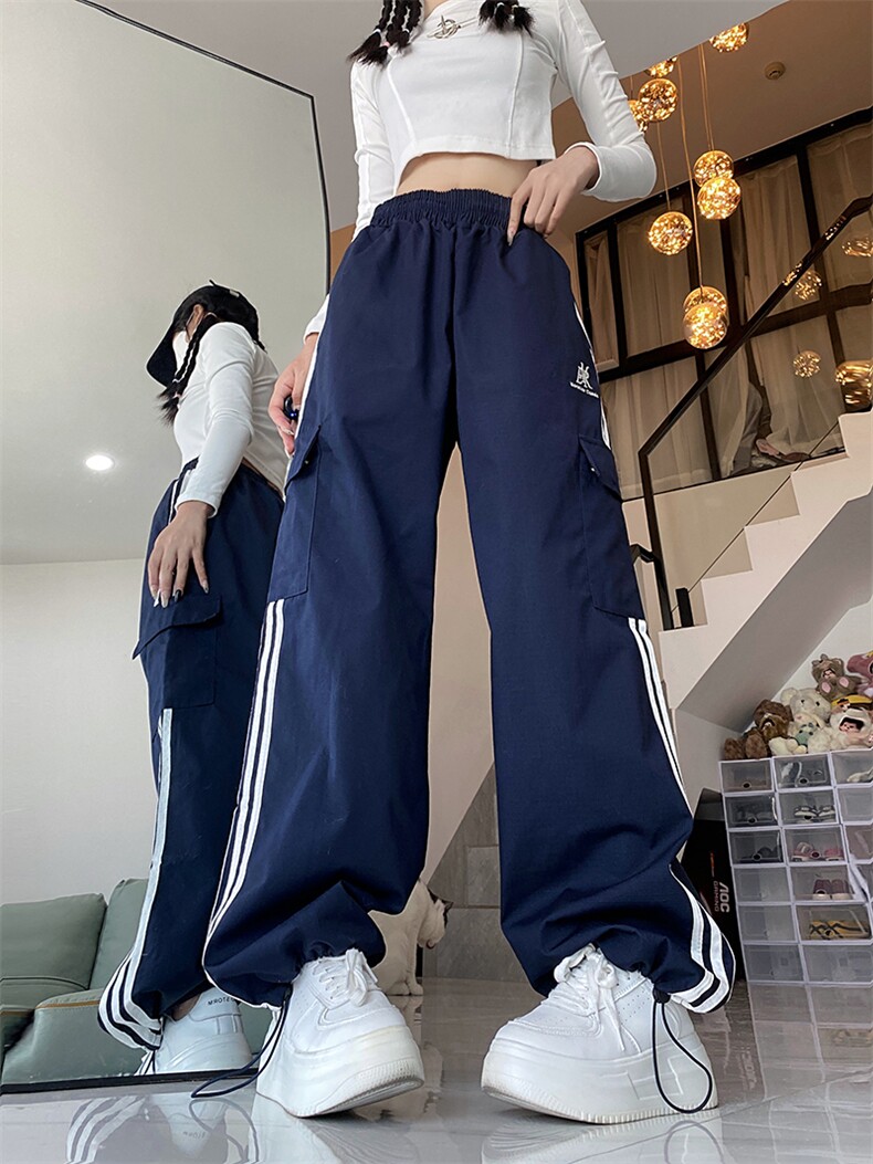 美式复古紫色工装牛仔裤女大码胖辣妹高腰宽松阔腿多巴胺裤子,男装休闲裤,星座716-2