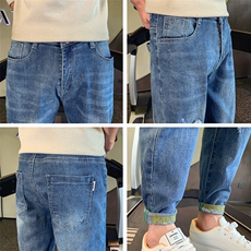 社会小伙潮牌弹力修身破洞牛仔裤休闲男士小脚裤C208-6785-特P48，男装牛仔裤，电商C208