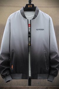 春秋季外套男士潮牌宽松休闲运动棒球领渐变夹克工装DS858T图片
