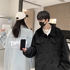 牛仔夹克男大码牛仔外套男茄克NJ77007-P60加绒款-P75，男装夹克，电商A040