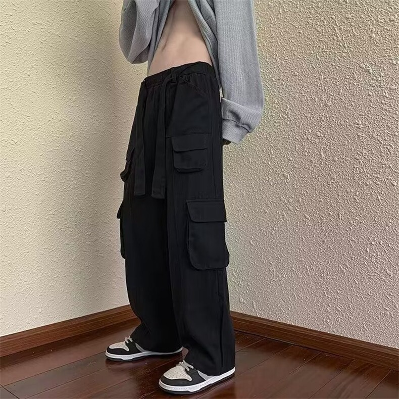 工装休闲裤男韩版潮流多口袋高街帅2024春季新款ins长裤K5018-P43图片