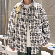 2023春秋新款男士复古燕尾编织设计百搭衬衫夹克外套男JK605，男装夹克，星座1116A-1（原606A）