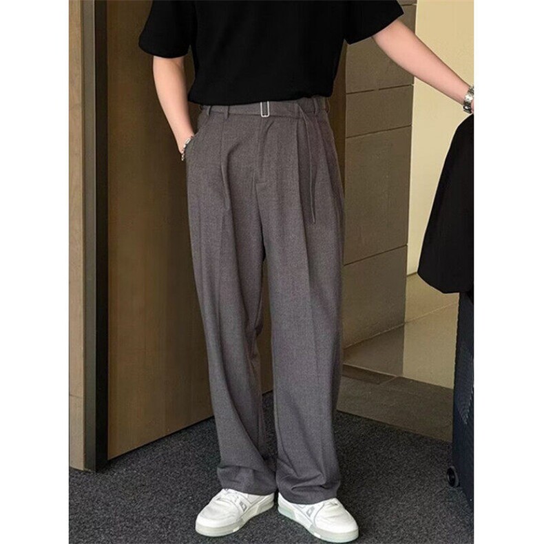 高腰西装裤显瘦女春秋季宽松直筒阔腿裤垂感拖地长裤子KZ20,男装西服套装,星座1116A-2（原606A-1）