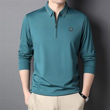 G1632男士2023年春季新款长袖体恤青年翻领POLO衫套头t恤P66,男装T恤,电商B360