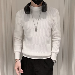 高级感毛衣男士潮牌长袖打底衫秋冬季内搭2024新款痞帅S555-P48图片