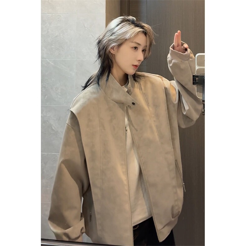 春季扎染拼接皮衣美式复古外套男痞帅夹克男女C64137-TP65不,男装夹克,电商A102