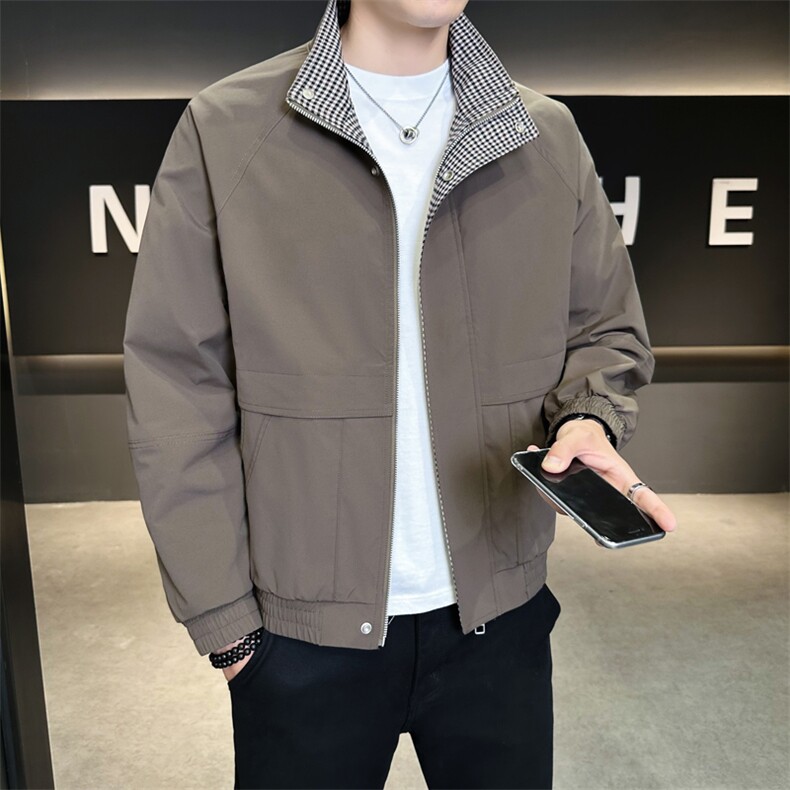 夹克男立领撞色帅气百搭外套潮流上衣服A329-JK7782-P95,男装夹克,电商A329