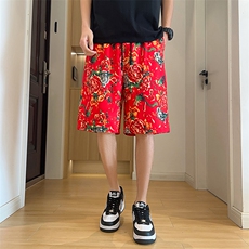 oversize沙滩短裤男夏休闲五分裤宽松大码东北花裤衩子insDK209，男装牛仔裤，星座115A(原星座507）