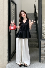 网纱拼接无袖马甲阔腿裤套装女夏2025新款巨好看小众不撞款轻熟风，女装套装/套裙，浙宝276（原081）