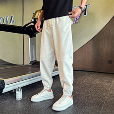 2025春夏社会小伙拼接束脚裤韩版修身纯色百搭长裤男2244/P70控98，男装休闲裤，星座313B-2(原星座309A-2)