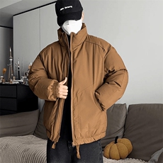 现货冬季美式休闲加厚雪山外套夹克立领纯色三防户外工装棉服，男装夹克，电商A443