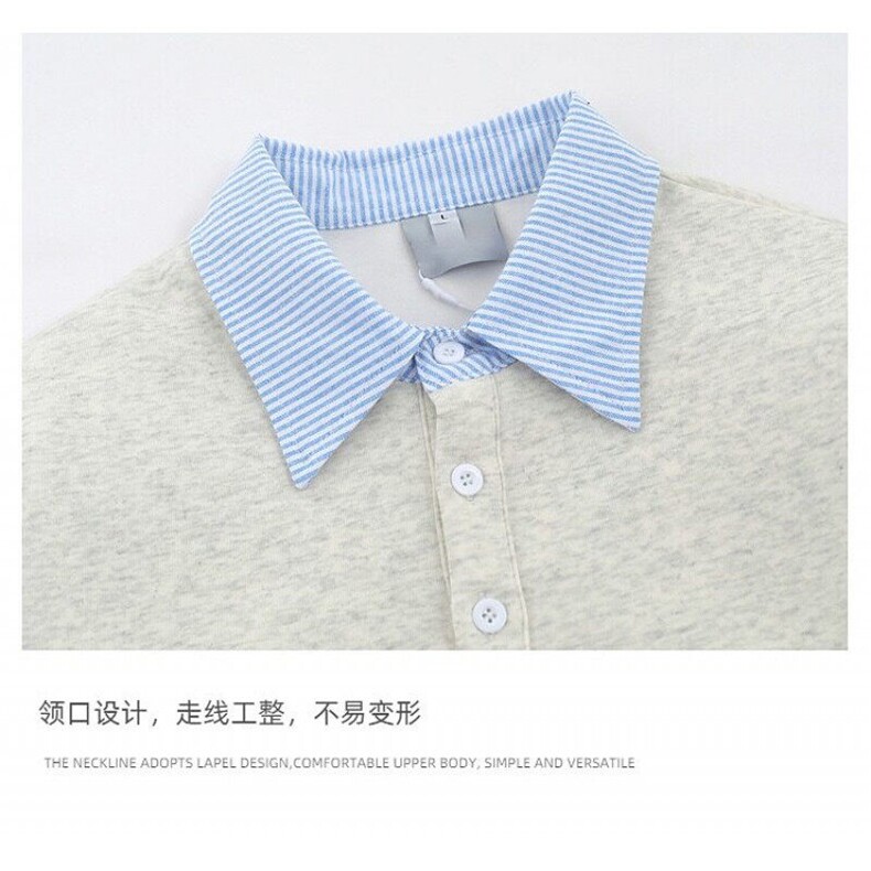 网图现货~学院风可爱毛绒小狗假两件POLO领卫衣男女长袖上衣WB652,男装卫衣,星座601-2