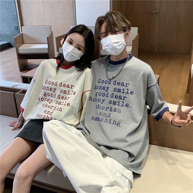 情侣短袖小众情侣短袖T恤男女宽松重磅体恤上衣G1082P35,男装T恤,电商A339