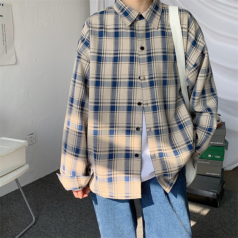 慵懒风条纹设计长袖衬衫复古港味BF衬衣D325 CY03 P45图片