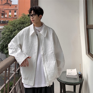 1秋季潮复古褶皱高级感哈灵顿休闲大码M-5XL夹克男JK8742P75图片