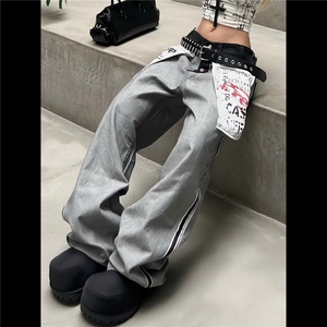NK1007-P58 美式复古辣妹街头风设计感牛仔裤女秋季新款反穿图片