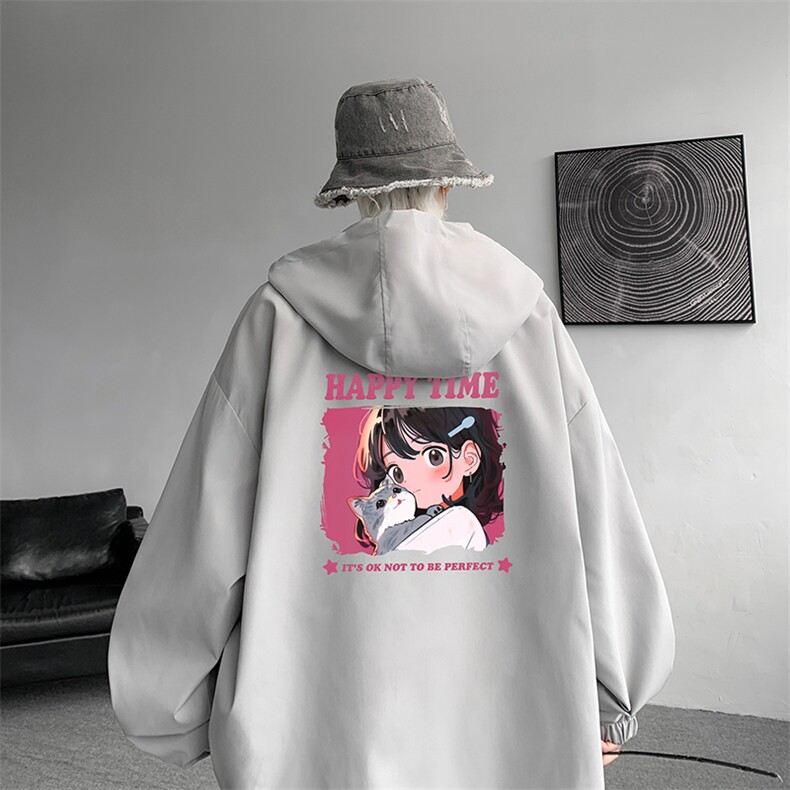 连帽夹克男大码胖子棒球服上衣外套 JK65353-P45图片