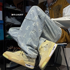 B221秋冬新款美式ins高街小众字母休闲牛仔裤LK22060-P60控78，男装牛仔裤，电商B221