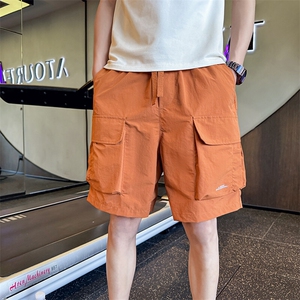 B353 3070 P38 M-3XL 夏季新款大码男士速干百搭五分裤军绿图片