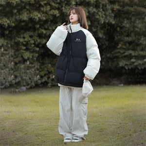现货 抖音得物可供视频 三防加厚羽绒拼接棉衣外套面包棉服 86629图片