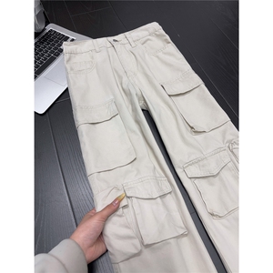 B221 美式ins高街洗褪多口袋工装休闲牛仔裤 LK26646-特P60控108图片