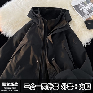 TH800201/P95春装冲锋衣加内胆大码防风防水三合一外套男女夹克图片
