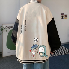 电商DSA028-JKC21L97100聚酯P502023新款印花棒球服外套控69，男装夹克，电商A028