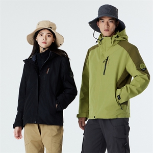 冲锋衣男女三合一可拆卸山系户外钓鱼冬季加绒加厚防水外套登山服图片
