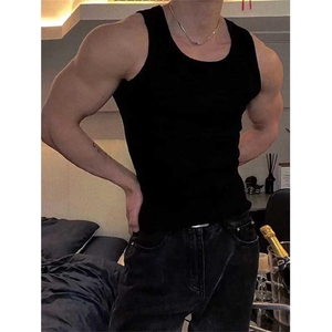 男士背心重磅棉粗螺纹街头工字无袖健身弹力修身吸汗肌肉男DX23