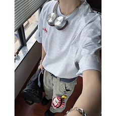 万针全刺绣工艺抖音得物高品质260克重磅纯棉双纱美式高街短袖T恤，男装T恤，电商A486
