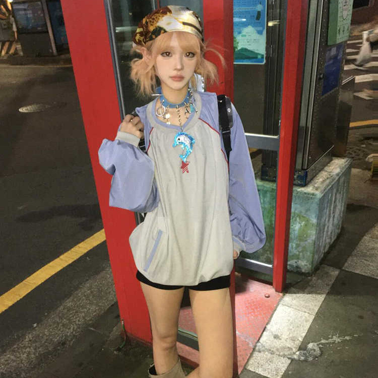 QC017-P78美式插肩圆领套头卫衣潮牌高级感宽松女早秋,男装卫衣,星座617A-2