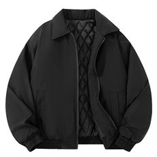 冬装老钱风加棉加厚夹克外套棉服男女翻领棉衣棒球服潮M813-P65，男装夹克，电商A441
