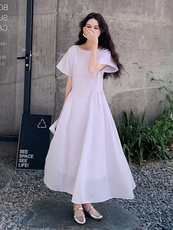 法式浪漫浅紫色连衣裙女夏2025新款度假风公主裙流行温柔风超火，女装连衣裙，浙宝305