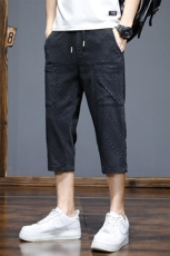 D626-P42男士夏季新款休闲裤六袋短裤高弹力男裤子薄款冰丝七分裤，男装休闲裤，星座224-1