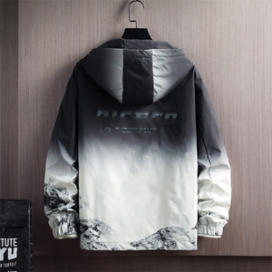 渐变夹克男 宽松韩版潮牌春秋季连帽防风外套DS857TP65图片