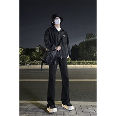 B221美式ins高街暗黑小众修身弹力休闲牛仔裤LK23010-P60控78，男装牛仔裤，电商B221