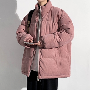 冬上新青少年加棉加厚棉服潮纯色清新立领棉衣外套男女 6223-P100图片