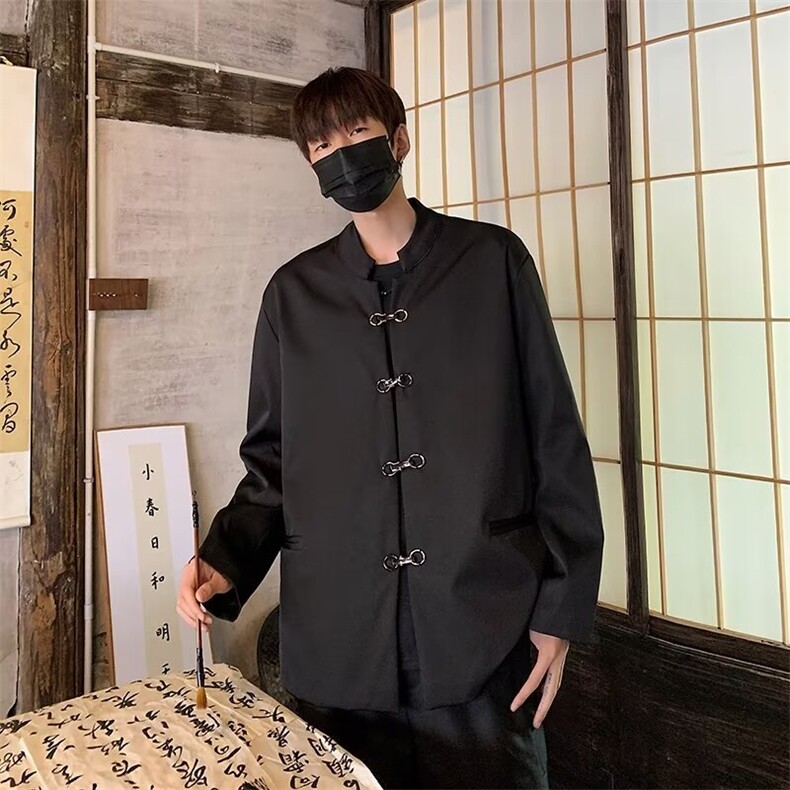 风秋款男立领西装新中式中山装金属圆扣外套JK229P65,男装西服套装,星座1013-1
