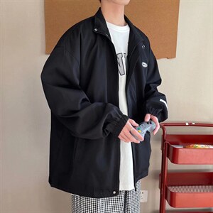 拉链潮流夹克潮男春季双层宽松立领夹克W1044P50图片