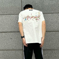 万针全刺绣工艺抖音得物高品质260克重磅纯棉双纱美式高街短袖T恤，男装T恤，电商A486-1