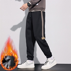 休闲裤男秋冬季加厚潮流韩版宽松长裤束脚卫裤D5039-P50/加绒P60，男装休闲裤，星座509